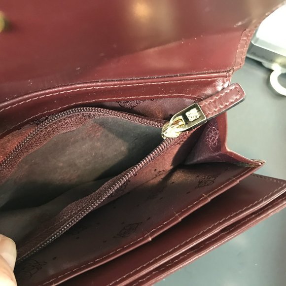 Louis Quatorze Burgandy leather tri fold wallet - Picture 7 of 7